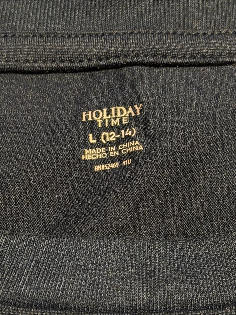 Holiday Time Navy Long-Sleeve Top with Colorful Lightbulb Graphic